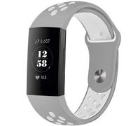 imoshion Bracelet sportif en silicone Fitbit Charge 3 / 4 - Gris / Blanc