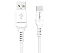 imoshion Braided USB-C vers câble USB-A - 0,25 mètre - Blanc