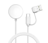 imoshion Câble de chargement pour Apple Watch USB-C et USB-A - 2 mètres - Blanc