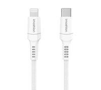imoshion ?Câble Lightning vers USB-C - Non MFi - Textile tressé - 0,5 mètre - Blanc