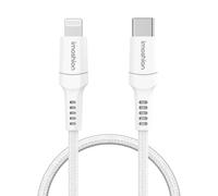 imoshion ?Câble Lightning vers USB-C - Non MFi - Textile tressé - 1,5 mètre - Blanc