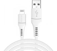 imoshion Câble Lightning vers USB - Non-MFi - Textile tressé - 3 mètres - Blanc