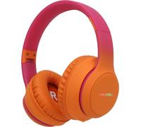 imoshion Casque d'écoute sans fil pour enfants Lumière LED - Limiteur de décibels - Avec câble AUX - Rose vif / Abricot Orange Crush