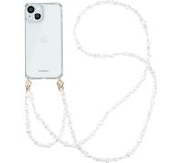 imoshion Coque arrière avec cordon + brassard pour iPhone 15 - Pearls Hearts
