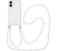 imoshion Coque arrière avec cordon + brassard pour iPhone 16 - Pearls Hearts