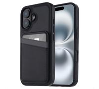 imoshion Coque arrière avec porte-cartes et support pour Apple iPhone 16 - Noir