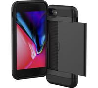 imoshion Coque arrière avec porte-cartes pour Apple iPhone SE (2022 / 2020) / 8 / 7 - Noir