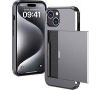 imoshion Coque arrière avec porte-cartes pour iPhone 15 - Gris