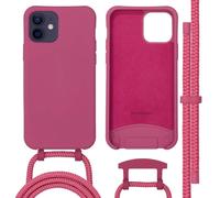 imoshion Coque arrière Color avec cordon amovible et MagSafe pour Apple iPhone 12 (Pro) - Raspberry