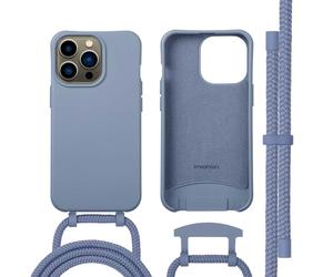 imoshion Coque arrière Color avec cordon amovible et MagSafe pour Apple iPhone 13 Pro - Ash Blue