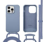 imoshion Coque arrière Color avec cordon amovible et MagSafe pour Apple iPhone 14 Pro - Ash Blue