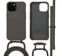 imoshion Coque arrière Color avec cordon amovible et MagSafe pour Apple iPhone 15 - Black Coffee