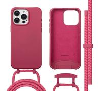 imoshion Coque arrière Color avec cordon amovible et MagSafe pour Apple iPhone 15 Pro Max - Raspberry