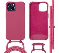 imoshion Coque arrière Color avec cordon amovible et MagSafe pour Apple iPhone 15 - Raspberry