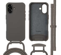imoshion Coque arrière Color avec cordon amovible et MagSafe pour Apple iPhone 16 - Black Coffee