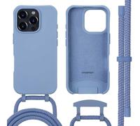 imoshion Coque arrière Color avec cordon amovible et MagSafe pour Apple iPhone 16 Pro - Ash Blue