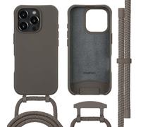 imoshion Coque arrière Color avec cordon amovible et MagSafe pour Apple iPhone 16 Pro Max - Black Coffee