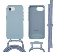 imoshion Coque arrière Color avec cordon amovible et MagSafe pour Apple iPhone 16e - Ash Blue
