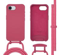 imoshion Coque arrière Color avec cordon amovible et MagSafe pour Apple iPhone 16e - Red Raspberry