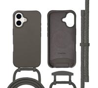 imoshion Coque arrière Color avec cordon amovible et MagSafe pour Apple iPhone 17 - Black Coffee