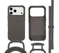 imoshion Coque arrière Color avec cordon amovible et MagSafe pour Apple iPhone 17 Pro Max - Black Coffee
