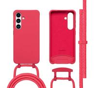 imoshion Coque arrière Color avec cordon amovible et MagSafe pour Samsung Galaxy S25 / S24 - Red Raspberry