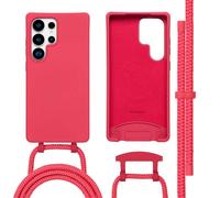 imoshion Coque arrière Color avec cordon amovible et MagSafe pour Samsung Galaxy S25 Ultra - Red Raspberry
