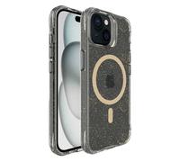 imoshion imoshion Coque arrière Transparente Pailletée avec MagSafe iPhone 15 Doré Dorée