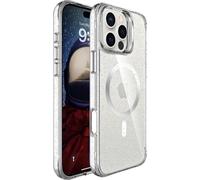 imoshion Coque arrière transparente pailletée avec MagSafe pour l'Apple iPhone 16 Pro Max - Argent