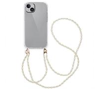 imoshion Coque avec dragonne + bracelet - Perles pour Apple iPhone 15 Plus - Transparent