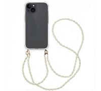imoshion Coque avec dragonne + bracelet - Perles pour Apple iPhone 15 - Transparent