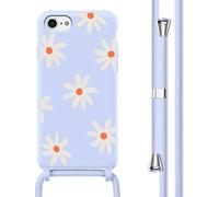 imoshion Coque design en silicone avec cordon pour Apple iPhone SE (2022 / 2020) / 8 / 7 - Distance Fleur Lilas