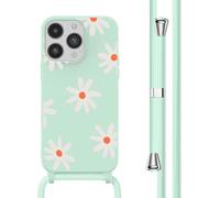 imoshion Coque design en silicone avec cordon pour iPhone 14 Pro - Distance fleur verte