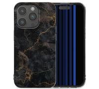 imoshion Coque Design pour Apple iPhone 15 Pro - Black Marble Transparent