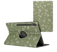 imoshion Coque Design rotatif à 360° pour Samsung Galaxy Tab S10 Ultra / Tab S9 Ultra - Green Flowers