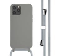 imoshion Coque en silicone avec cordon pour Apple iPhone 12 (Pro) - Gris clair