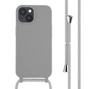 imoshion Coque en silicone avec cordon pour Apple iPhone 15 - Gris clair
