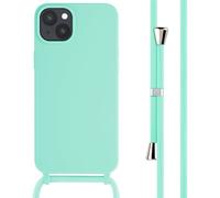 imoshion Coque en silicone avec cordon pour Apple iPhone 15 Plus - Vert menthe