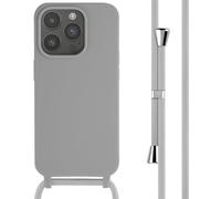 imoshion Coque en silicone avec cordon pour Apple iPhone 15 Pro - Gris clair