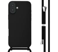 imoshion Coque en silicone avec cordon pour Apple iPhone 16 Plus - Noir