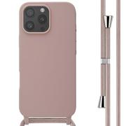 imoshion Coque en silicone avec cordon pour Apple iPhone 16 Pro Max - Sand Pink
