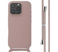 imoshion Coque en silicone avec cordon pour Apple iPhone 16 Pro - Sand Pink