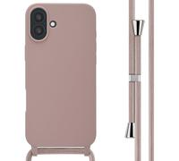 imoshion imoshion Coque en silicone avec cordon iPhone 16 Plus Sand Pink Rose