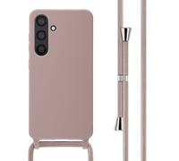 imoshion Coque en silicone avec cordon pour Samsung Galaxy S24 - Sand Pink