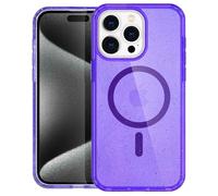 imoshion Coque Pailletée avec MagSafe pour Apple iPhone 15 Pro Max - Paillettes Violet