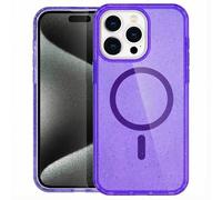 imoshion Coque Pailletée avec MagSafe pour Apple iPhone 15 Pro - Paillettes Violet
