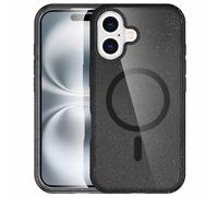imoshion Coque Pailletée avec MagSafe pour Apple iPhone 16 - Glitter Noir