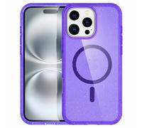 imoshion Coque Pailletée avec MagSafe pour Apple iPhone 16 Pro Max - Paillettes Violet