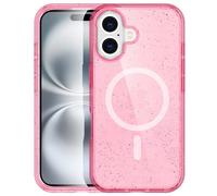 imoshion Coque Sparkle avec MagSafe pour Apple iPhone 16 - Paillettes Rose