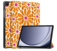 imoshion Coque tablette Design Trifold pour Samsung Galaxy Tab A11 Plus / A9 Plus - Orange Flower Connect